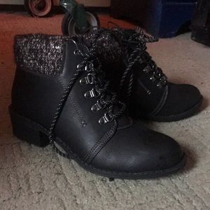 Black lace up boots
